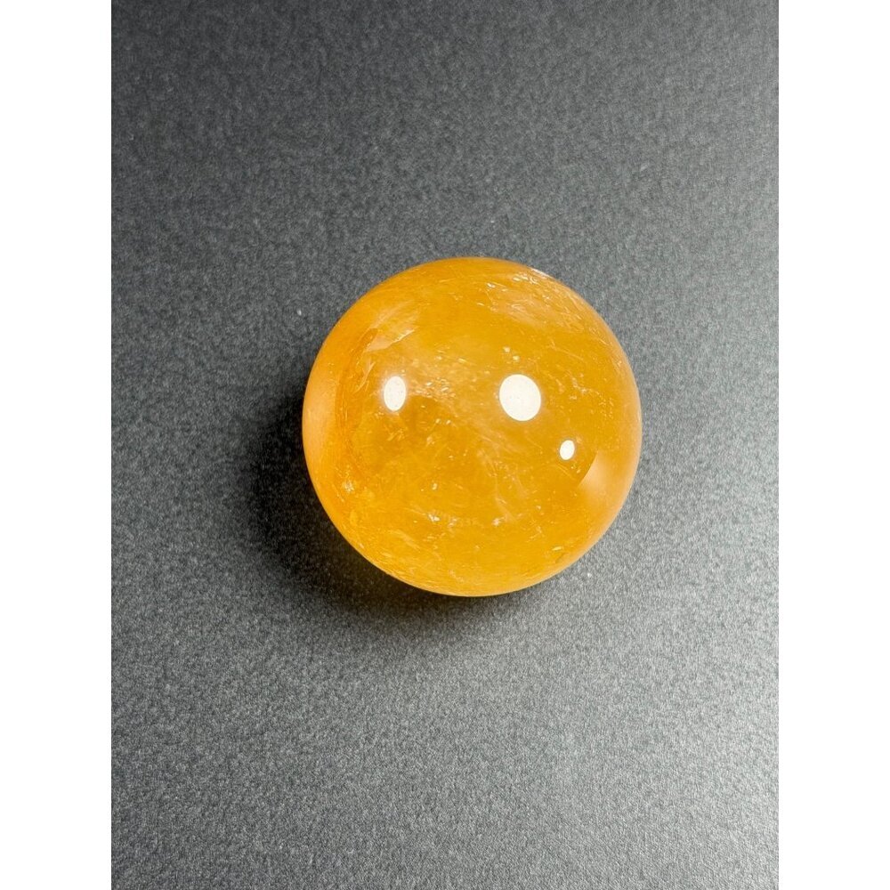 Natural Honey Calcite Sphere Stone Healing Crystal Polished 44.6mm 128g - Picture 3 of 8